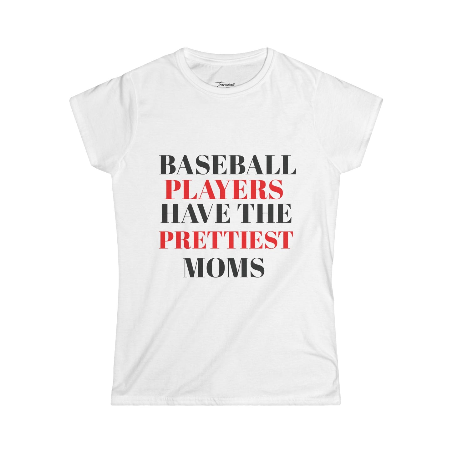 Baseball Player Mom Tee | Stylish Women's Softstyle T-Shirt for Proud Moms | Perfect Gift for Sports Lovers
