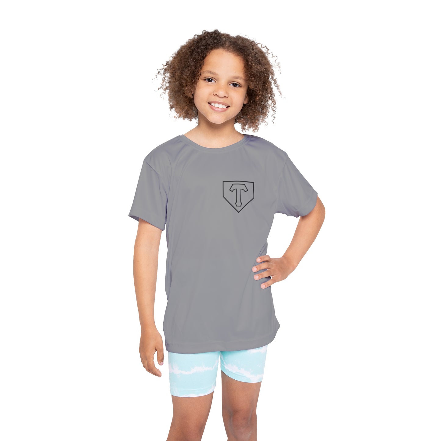 Little Player Team practice jersey w/ name and number (Grey)