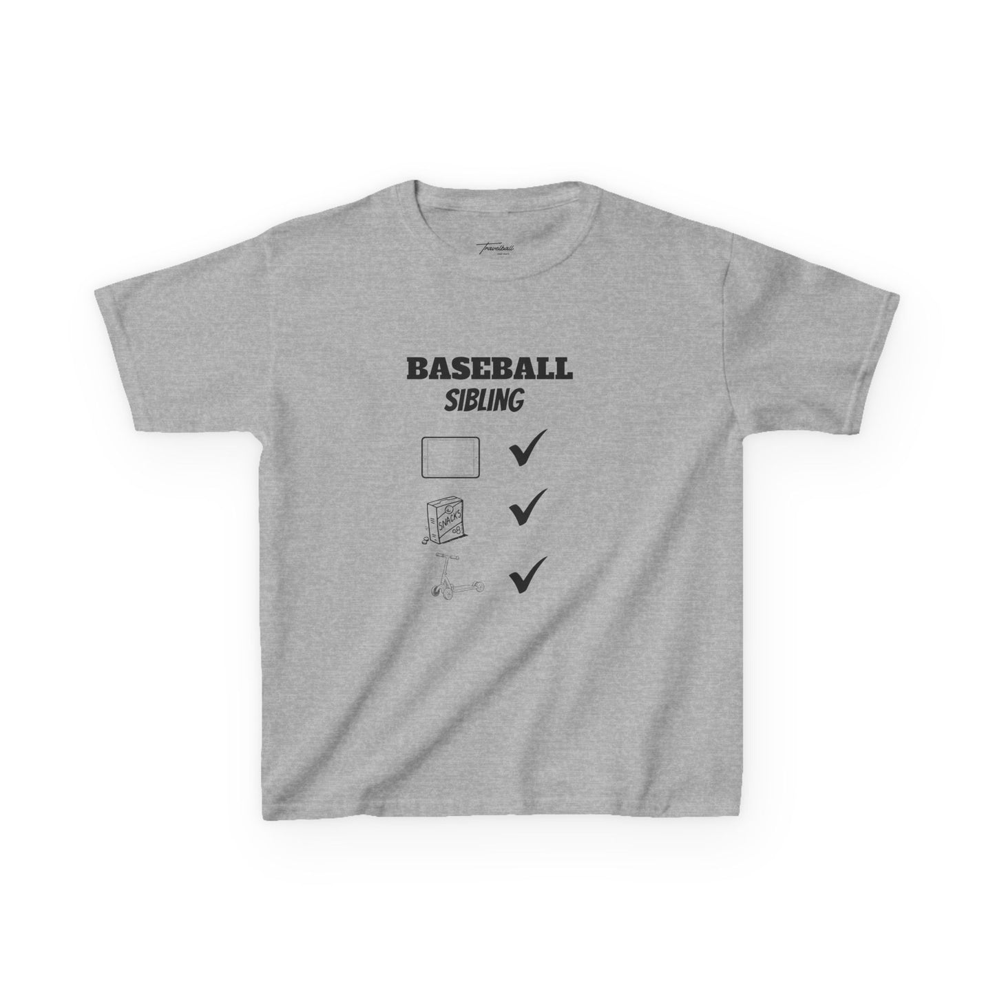 Baseball Sibling Cotton Tee – Fun Kids T-Shirt for Sibling Support