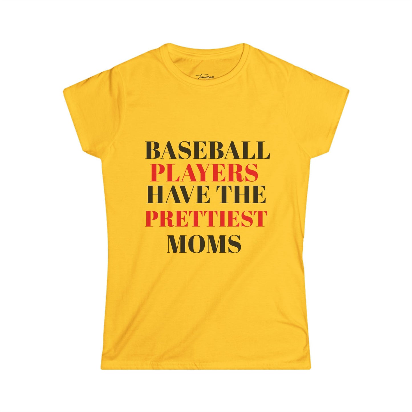 Baseball Player Mom Tee | Stylish Women's Softstyle T-Shirt for Proud Moms | Perfect Gift for Sports Lovers
