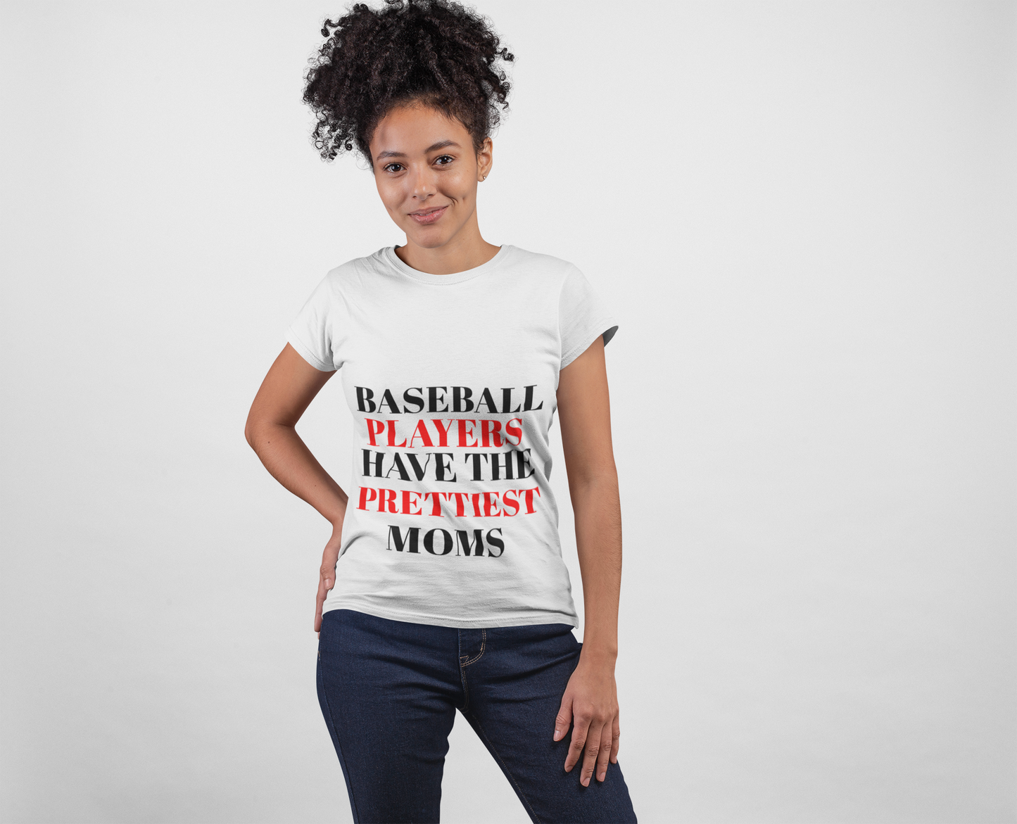 Baseball Player Mom Tee | Stylish Women's Softstyle T-Shirt for Proud Moms | Perfect Gift for Sports Lovers