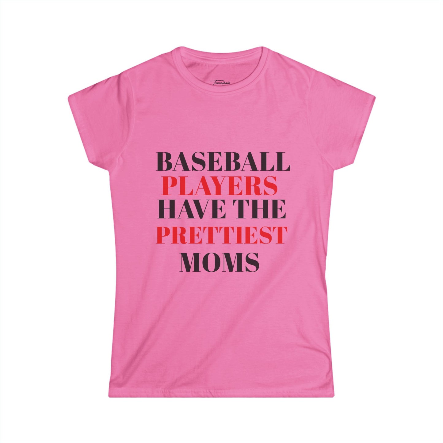Baseball Player Mom Tee | Stylish Women's Softstyle T-Shirt for Proud Moms | Perfect Gift for Sports Lovers