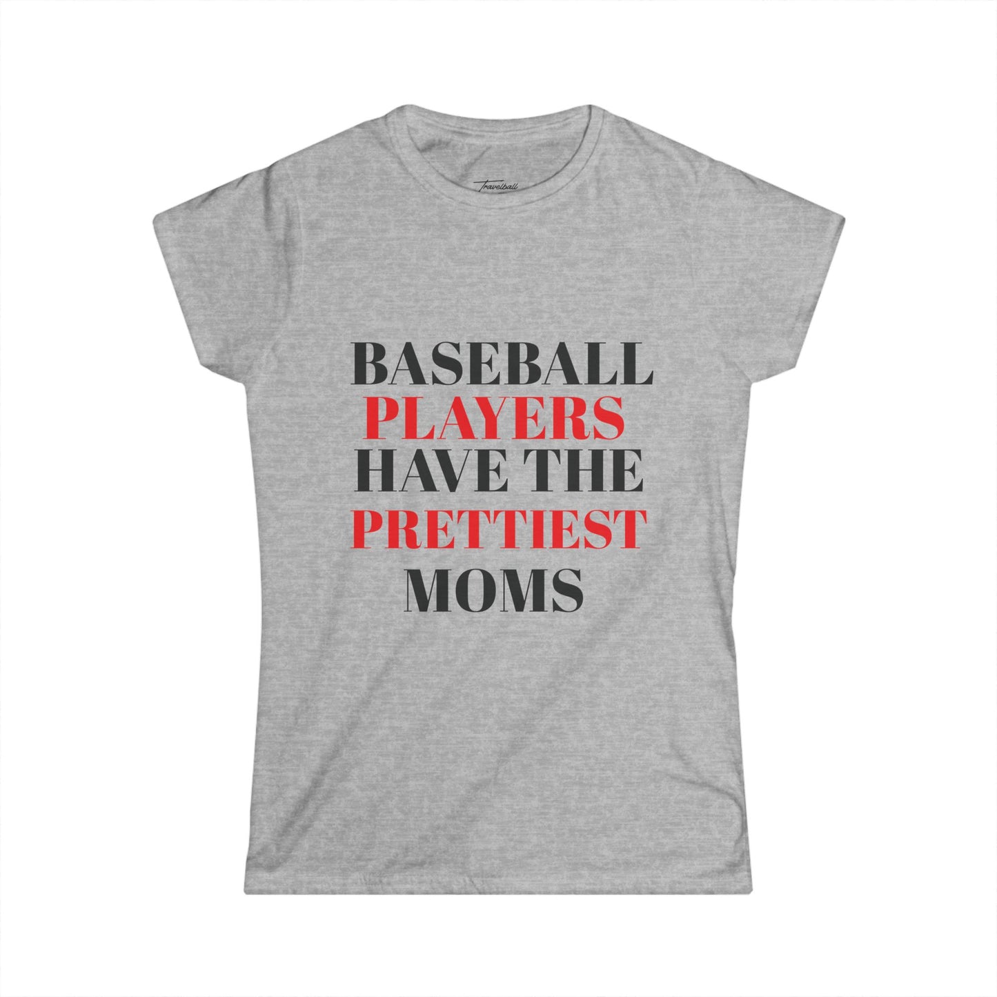 Baseball Player Mom Tee | Stylish Women's Softstyle T-Shirt for Proud Moms | Perfect Gift for Sports Lovers