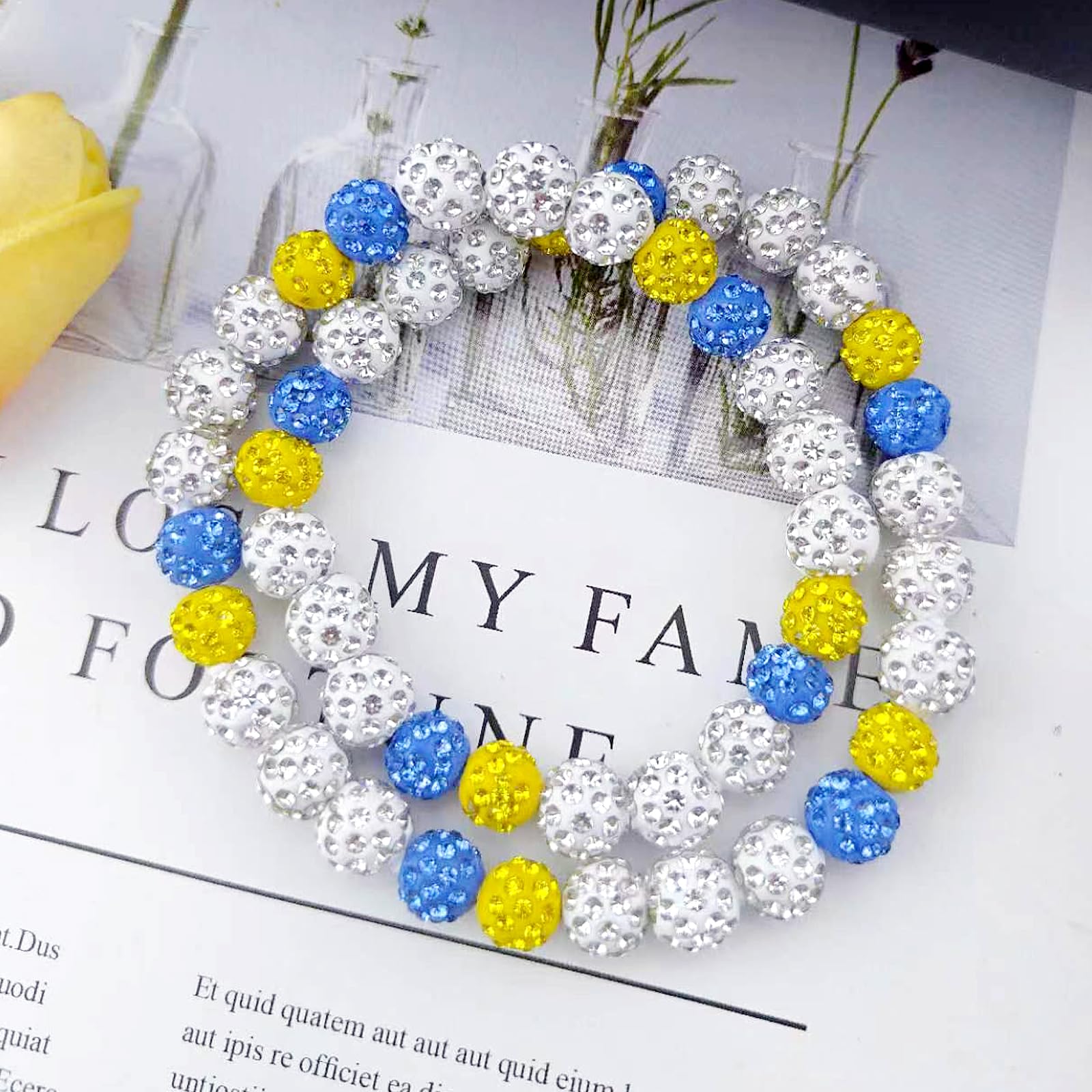 Bling Baseball Necklace for Competitive Athletes,Ice Collection Necklace Glitter Rhinestone Ball Necklaces for Men Boys Inspired Sports Jewelry Gift Accessory 16" 18" 20" (16 inch, Yellow White Blue) - TravelBall