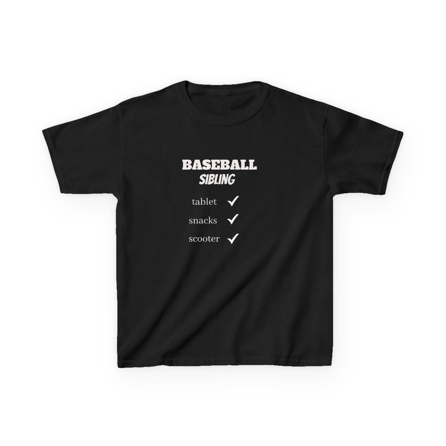 Baseball Sibling Cotton Tee – Fun Kids T-Shirt for Sibling Support