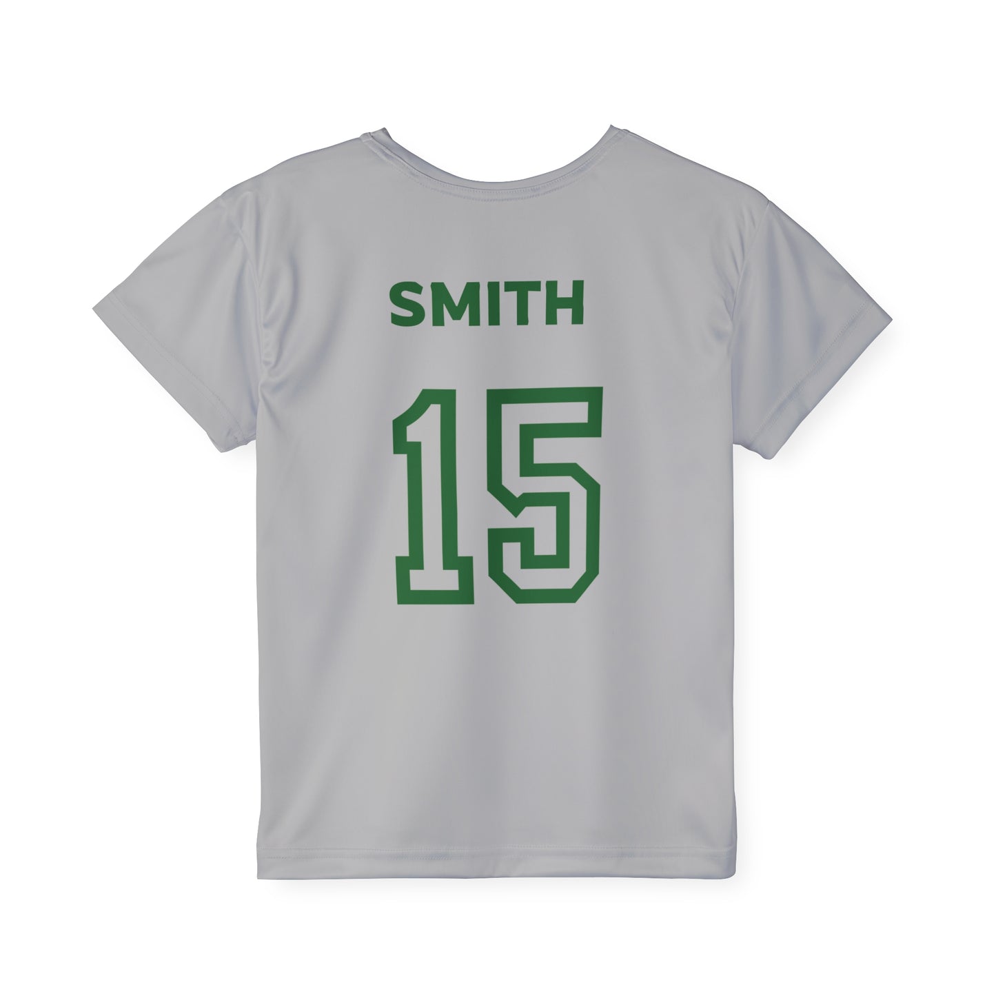 Little Player Team practice jersey w/ name and number (Grey/Green)