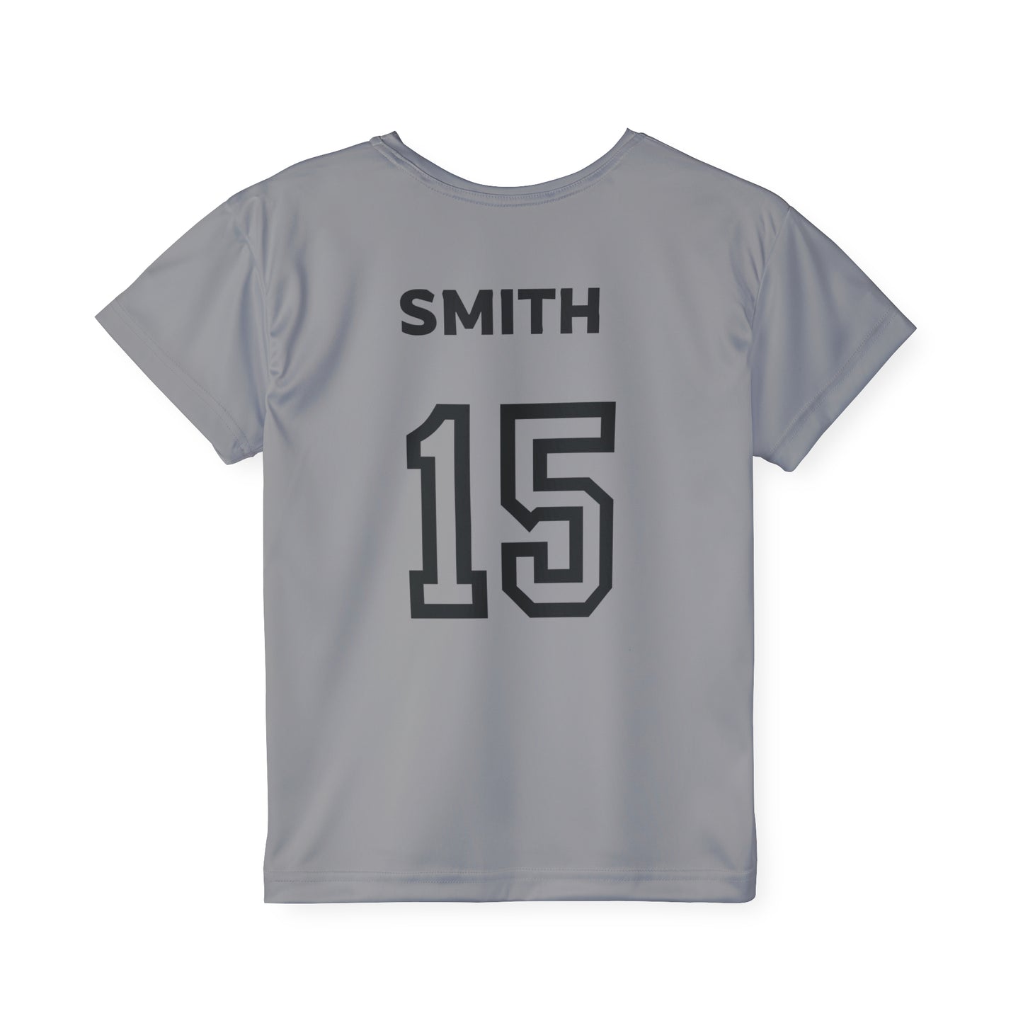 Little Player Team practice jersey w/ name and number (Grey)