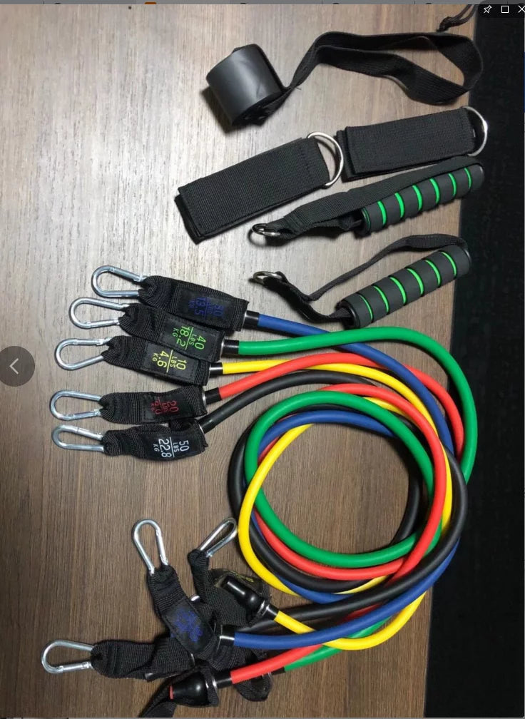 11-Piece 150 lbs TPE Latex Chest Expander Set - TravelBall