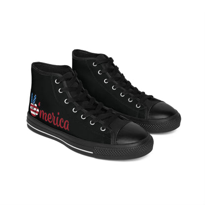 Men's Classic USA Themed Sneakers- Black