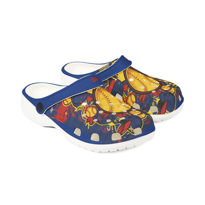 Baseball Graphic Clogs - Foam Slip-On Shoes