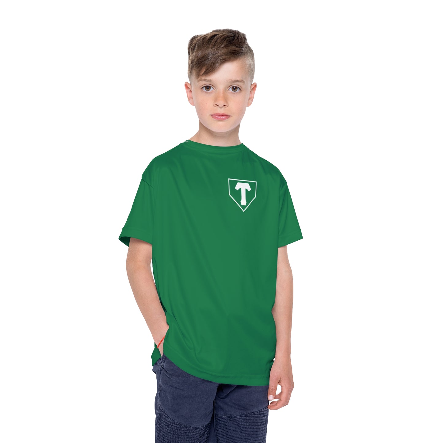 Little Player Team practice jersey w/ name and number (Green)
