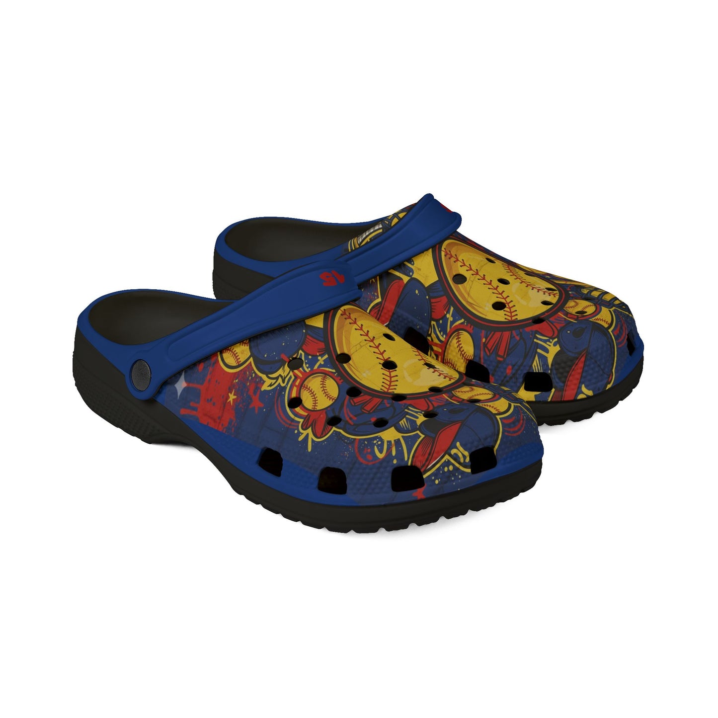 Baseball Graphic Clogs - Foam Slip-On Shoes