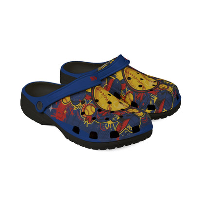 Baseball Graphic Clogs - Foam Slip-On Shoes