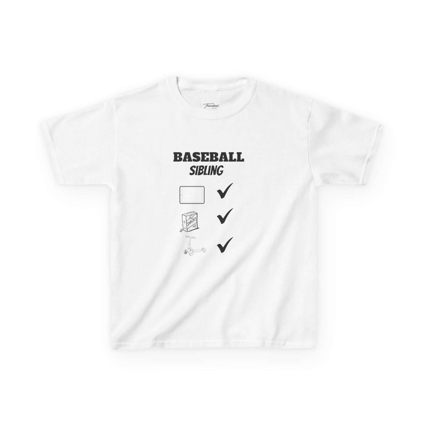 Baseball Sibling Cotton Tee – Fun Kids T-Shirt for Sibling Support