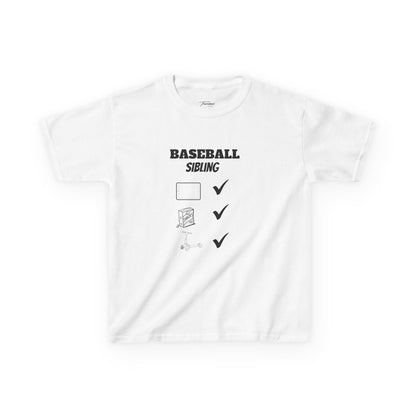 Baseball Sibling Cotton Tee – Fun Kids T-Shirt for Sibling Support