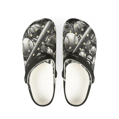 Baseball Bat & Ball EVA Foam Clogs – Lightweight Sports-Themed Slip-On Shoes