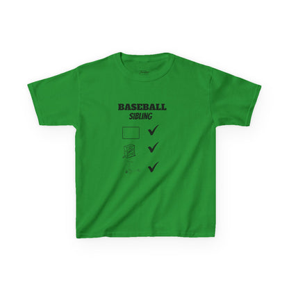Baseball Sibling Cotton Tee – Fun Kids T-Shirt for Sibling Support