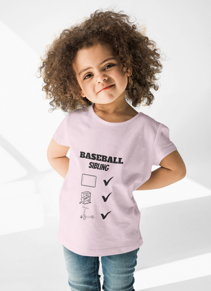 Baseball Sibling Cotton Tee – Fun Kids T-Shirt for Sibling Support