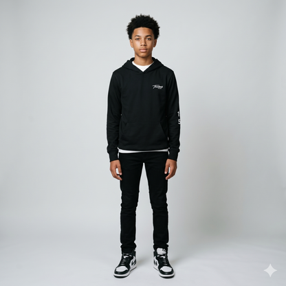 Hooded Long Sleeve Tee — Minimal Inspirational Back Print