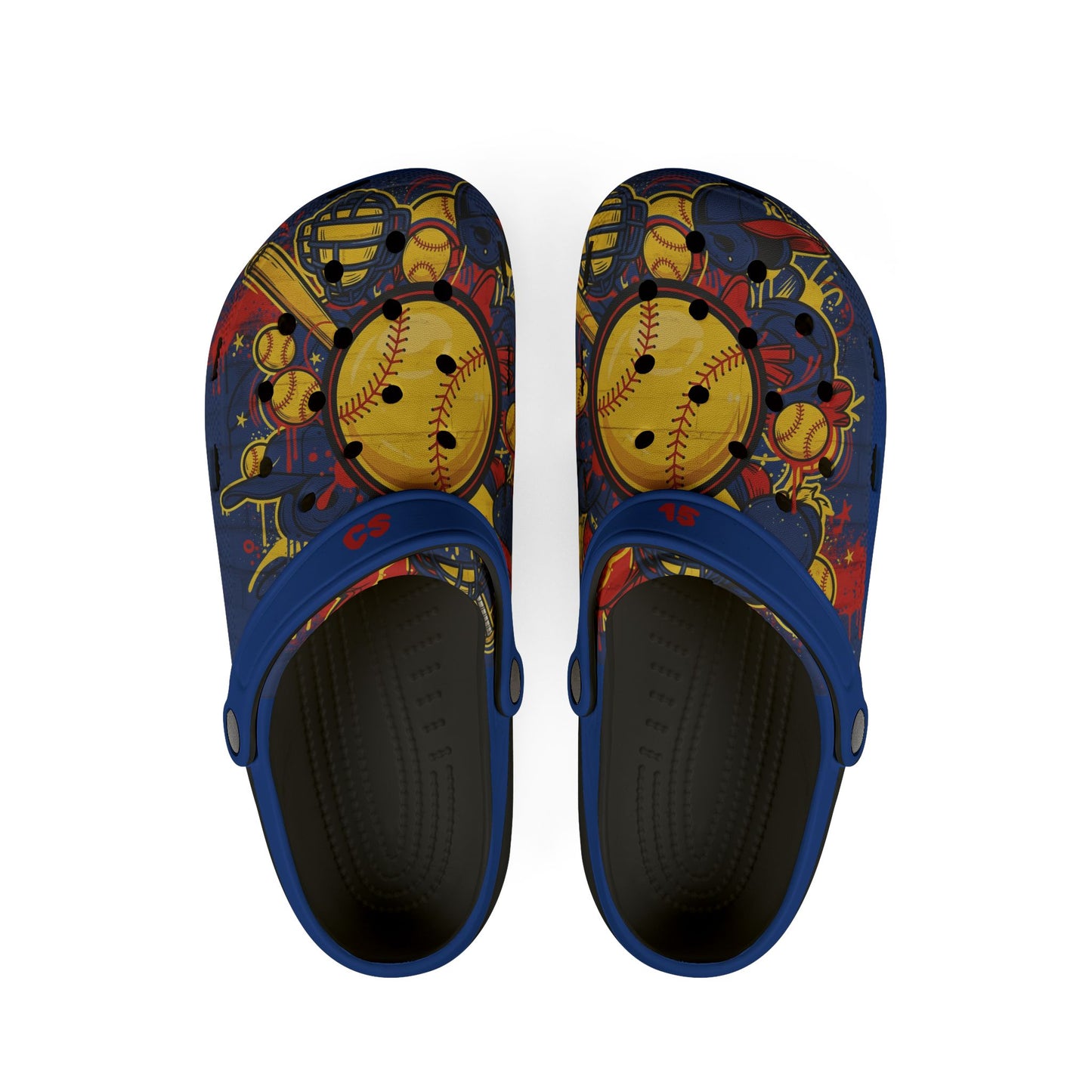 Baseball Graphic Clogs - Foam Slip-On Shoes