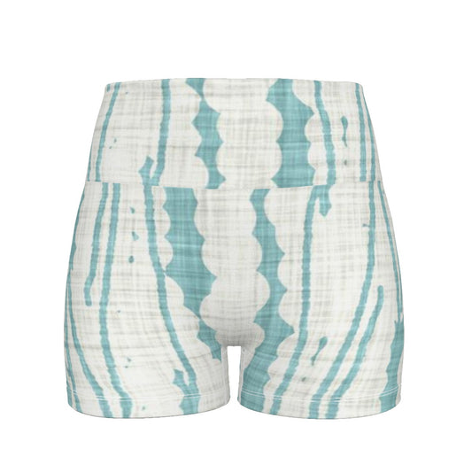All-Over Print Women's Volleyball Shorts-Blue/White lined