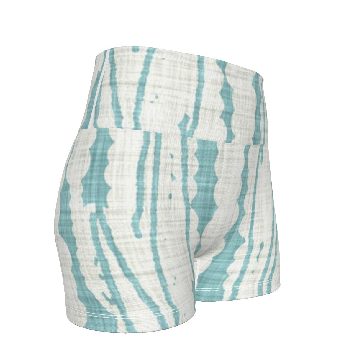 All-Over Print Women's Volleyball Shorts-Blue/White lined