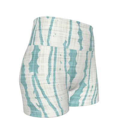All-Over Print Women's Volleyball Shorts-Blue/White lined