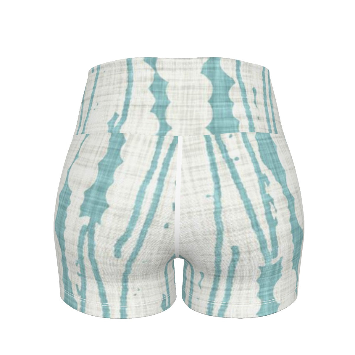 All-Over Print Women's Volleyball Shorts-Blue/White lined