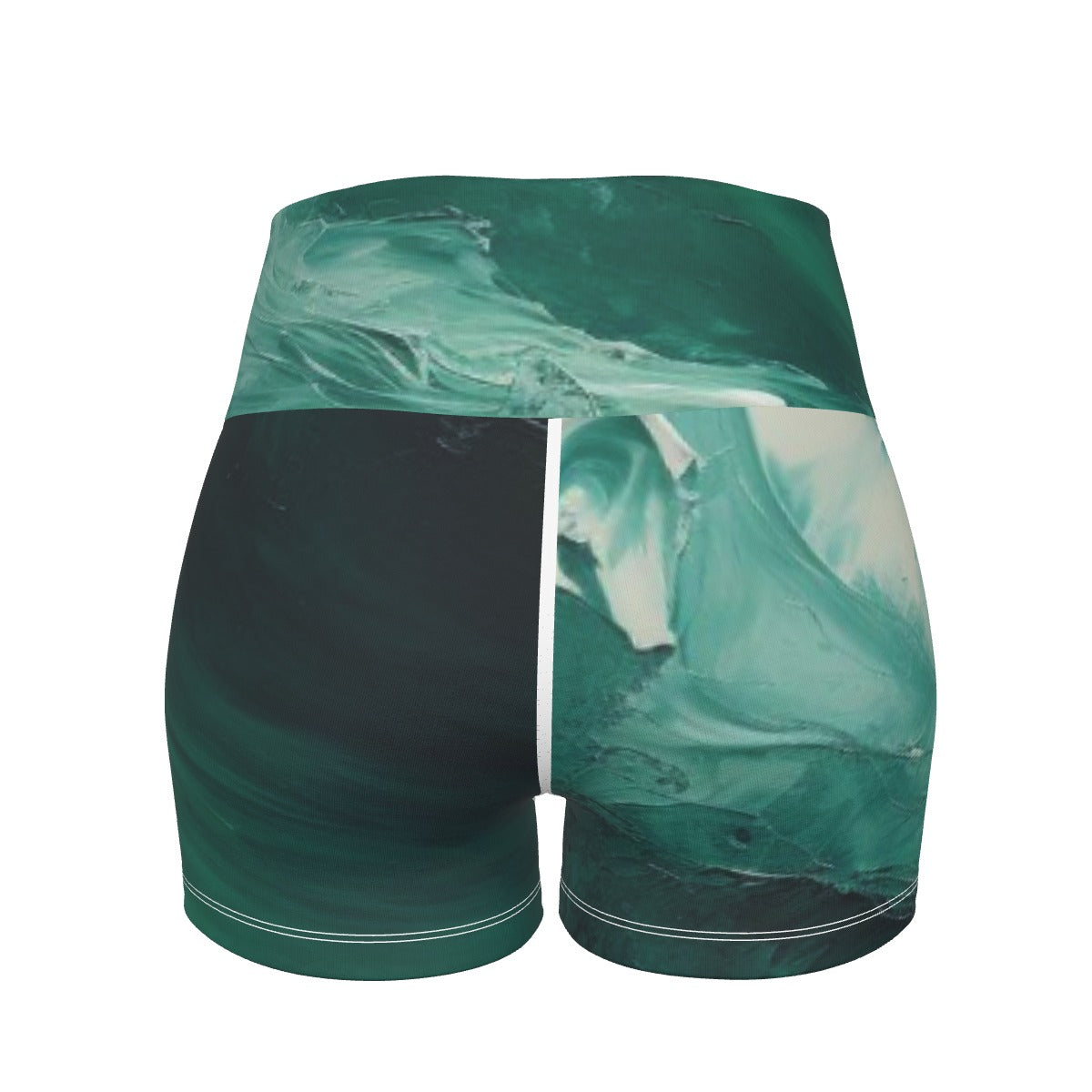 All-Over Print Women's Ultra-Short Yoga Shorts- Green/Black