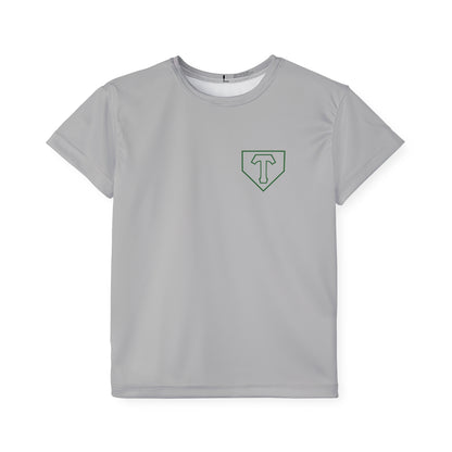 Little Player Team practice jersey w/ name and number (Grey/Green)