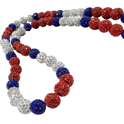 RIJXU Baseball Necklace 16in/19in/22in Glitter Rhinestone Clay Beaded Necklace for Men Boys Cool Gifts for Baseball Players Lovers (22in, Royal blue) - TravelBall