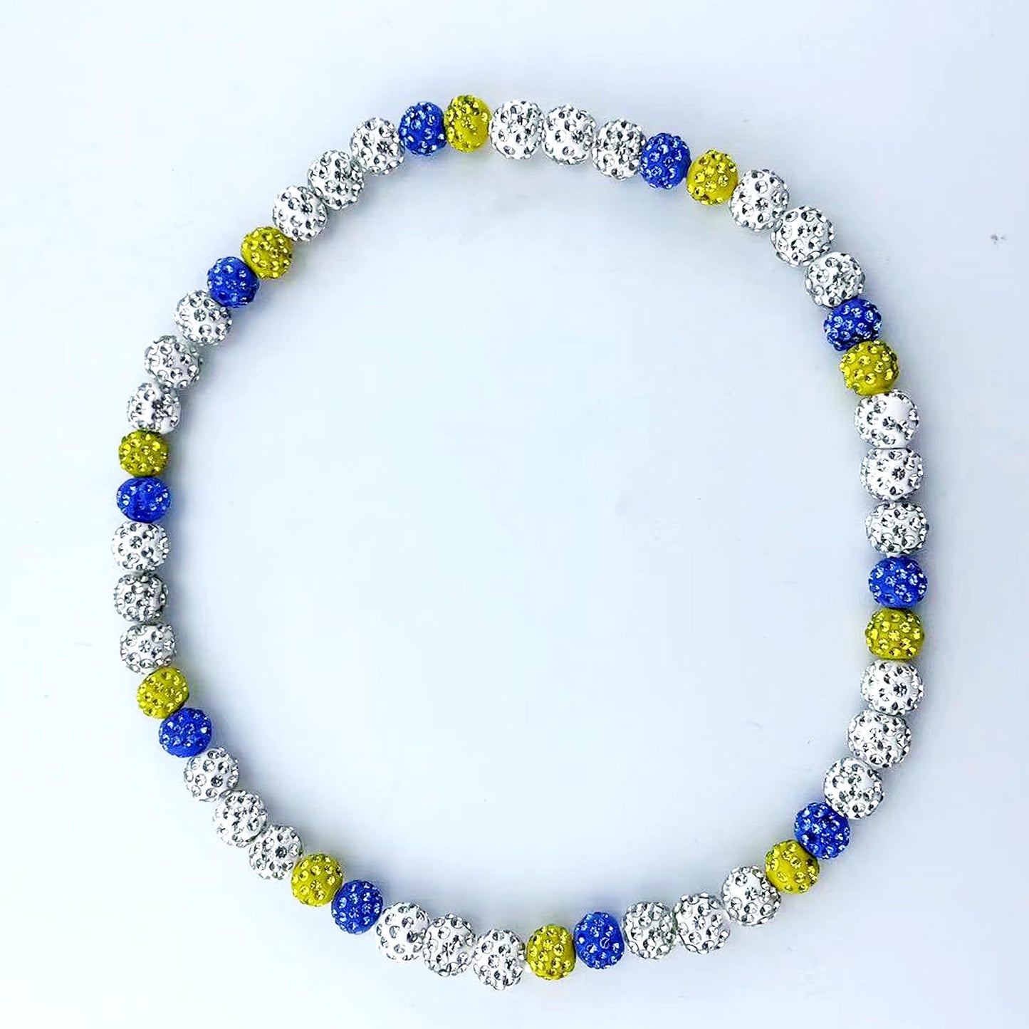 Bling Baseball Necklace for Competitive Athletes,Ice Collection Necklace Glitter Rhinestone Ball Necklaces for Men Boys Inspired Sports Jewelry Gift Accessory 16" 18" 20" (16 inch, Yellow White Blue) - TravelBall