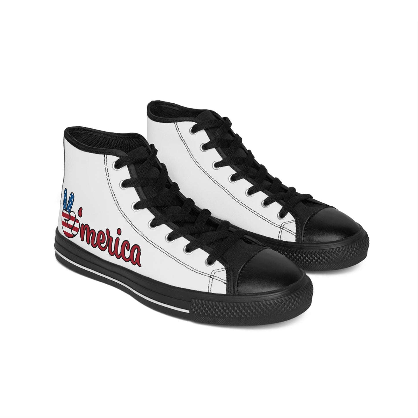 Men's Classic USA Themed Sneakers-White