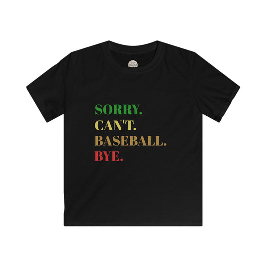 Kids Softstyle Sorry Baseball Tshirt