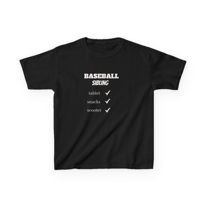 Baseball Sibling Cotton Tee – Fun Kids T-Shirt for Sibling Support