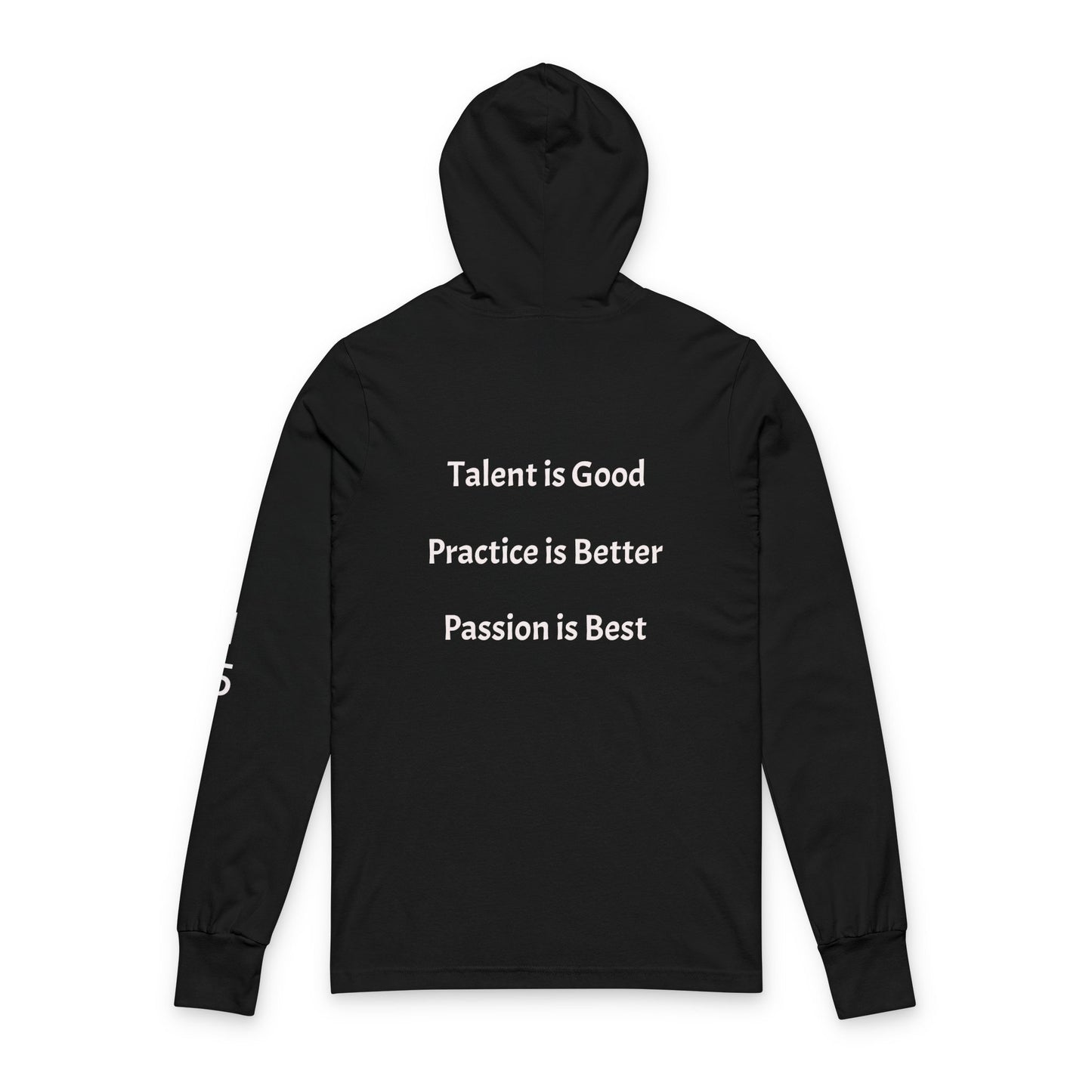 Hooded Long Sleeve Tee — Minimal Inspirational Back Print