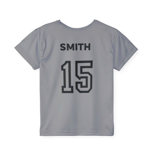 Little Player Team practice jersey w/ name and number (Grey)