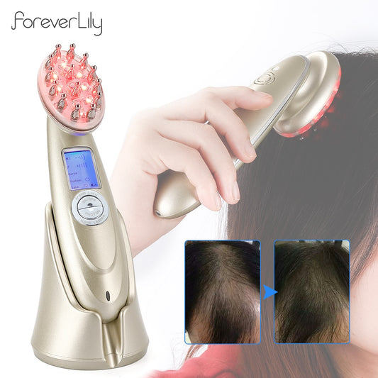 Electric Laser Hair Growth Comb Infrared EMS RF Vibration Massager Microcurrent Hair Care Hair Loss Treatment Hair Regrowth - TravelBall