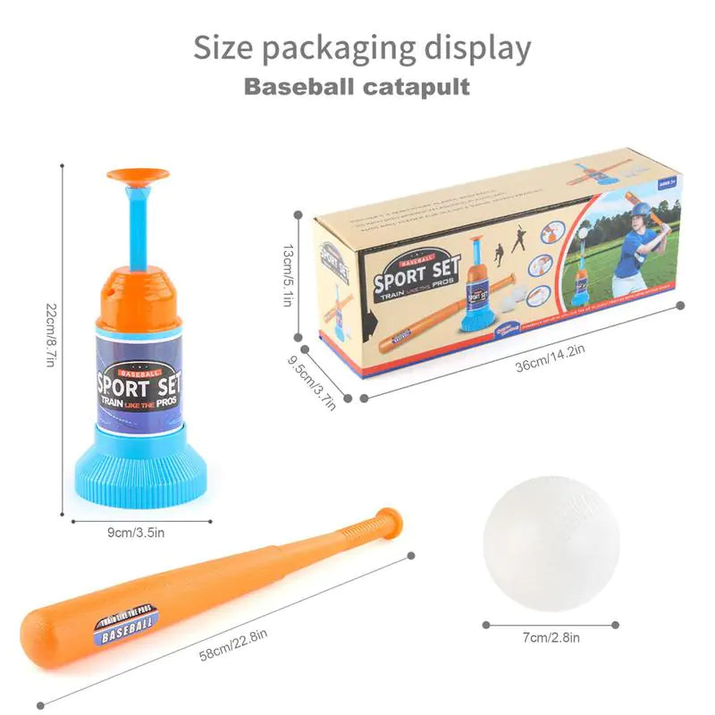 Children&#39;s Baseball Launcher Toy Set Baseball Tees Include 3 Balls Launcher Outdoor Sports Automatic Ball Toys Gifts for Toddler - TravelBall