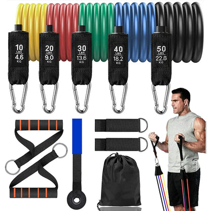 16PCS Resistance Band Set: Home Gym Fitness Training - TravelBall