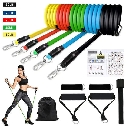 16PCS Resistance Band Set: Home Gym Fitness Training - TravelBall