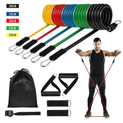 16PCS Resistance Band Set: Home Gym Fitness Training - TravelBall